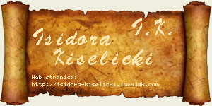 Isidora Kiselički vizit kartica